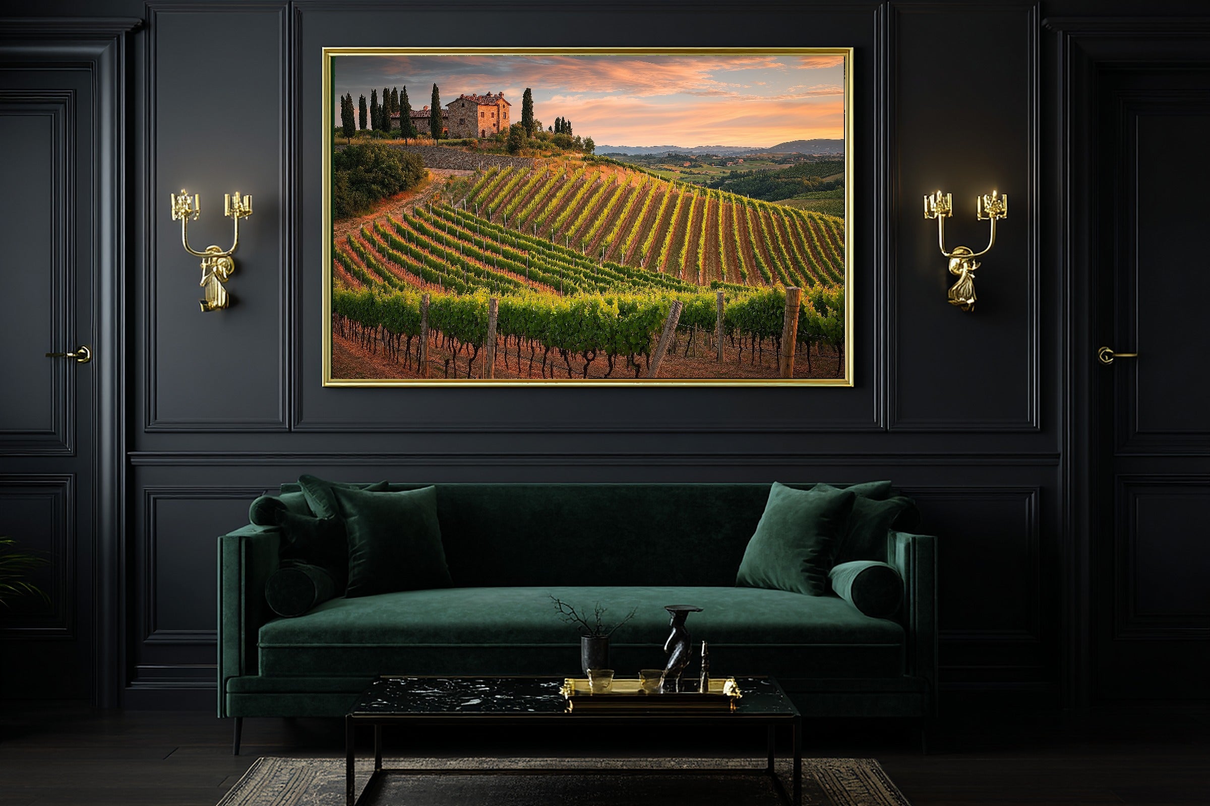 Timeless Vineyard Italy Sunset — Sunlit Mediterranean Wall Art, Warm Dining Room Decor, Stretched Canvas, Ready to Hang — vineyard-italy-sunset-office-wall-art.jpg