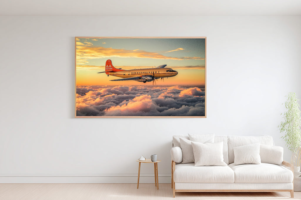 Soft Painterly Vintage Airplane Pan Am Canvas Wall Art — Soulful Print for the Living Room, A Gift the Art Lover in Your Life Will Adore — vintage-airplane-pan-am-bedroom-wall-art.jpg