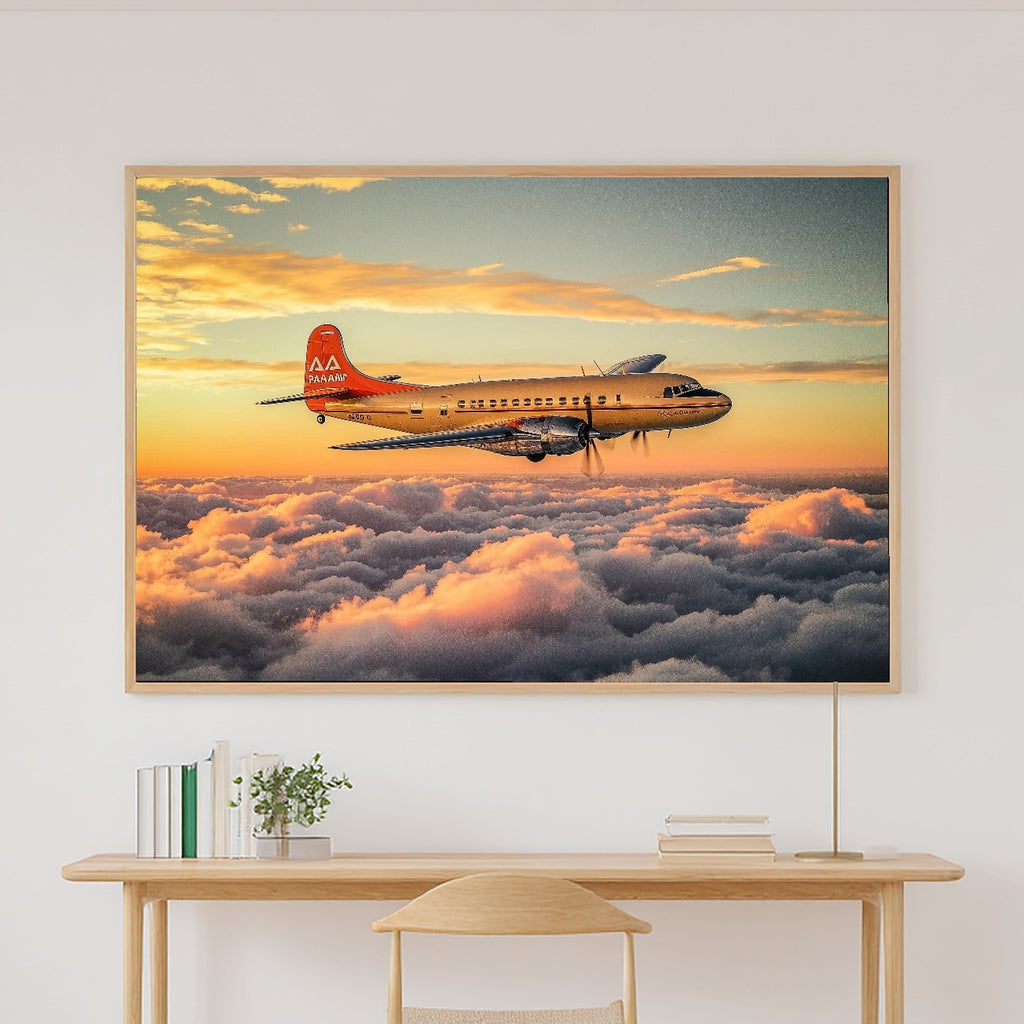 Soft Painterly Vintage Airplane Pan Am Canvas Wall Art — Soulful Print for the Living Room, A Gift the Art Lover in Your Life Will Adore — vintage-airplane-pan-am-canvas-print.jpg
