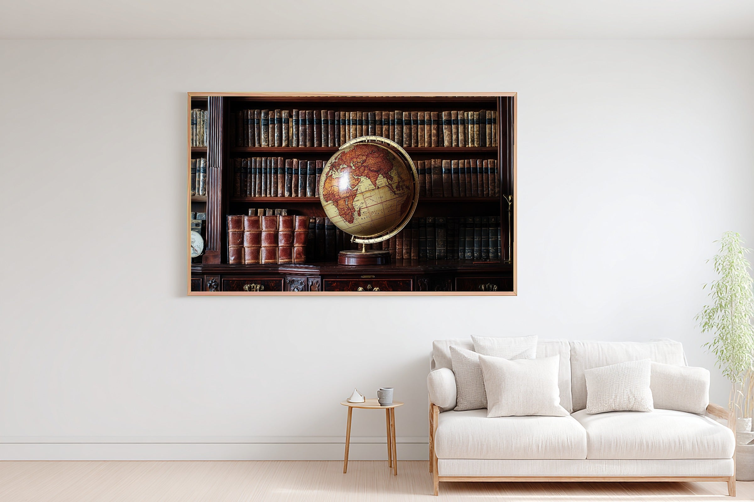Vintage Globe Cabinet Dreamy Timeless Wall Art — Soulful Print for the Living Room, Stretched Canvas Gift for the Art Lover in Your Life — vintage-globe-cabinet-bedroom-wall-art.jpg