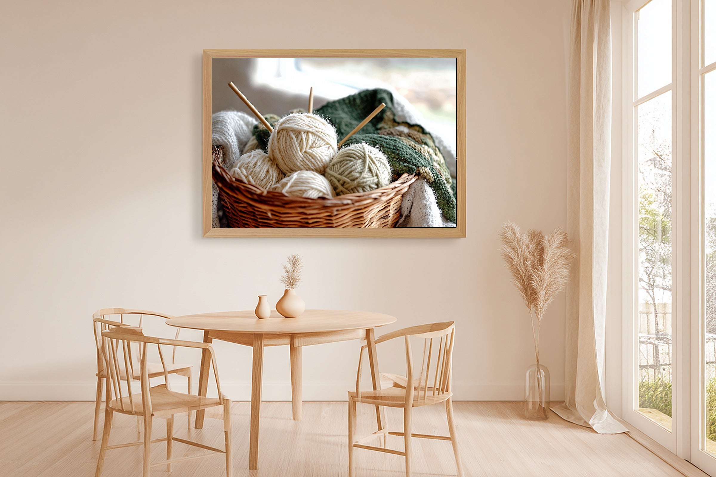 Vintage Knitting Basket Yarn Canvas Wall Art, Warm Gallery Wall Art Print, Living Room Inspiration, Gift for Creatives — vintage-knitting-basket-yarn-dining-room-wall-art.jpg