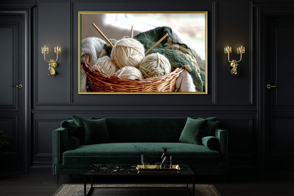 Vintage Knitting Basket Yarn Canvas Wall Art, Warm Gallery Wall Art Print, Living Room Inspiration, Gift for Creatives — vintage-knitting-basket-yarn-office-wall-art.jpg