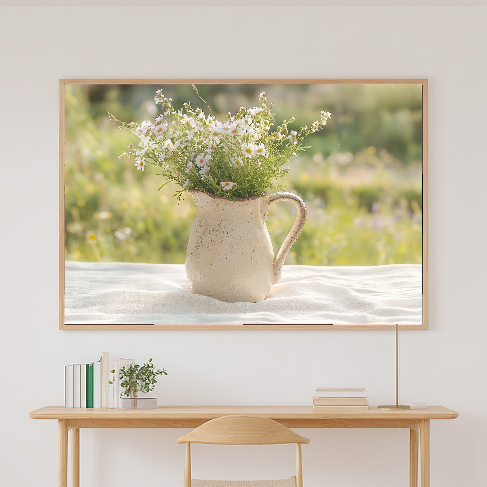 Vintage Pitcher Wildflowers Wall Art Canvas, Romantic Garden Print Wall Art, Above-the-Cottage Kitchen Decor, Thoughtful Housewarming Gift — vintage-pitcher-wildflowers-canvas-print.jpg
