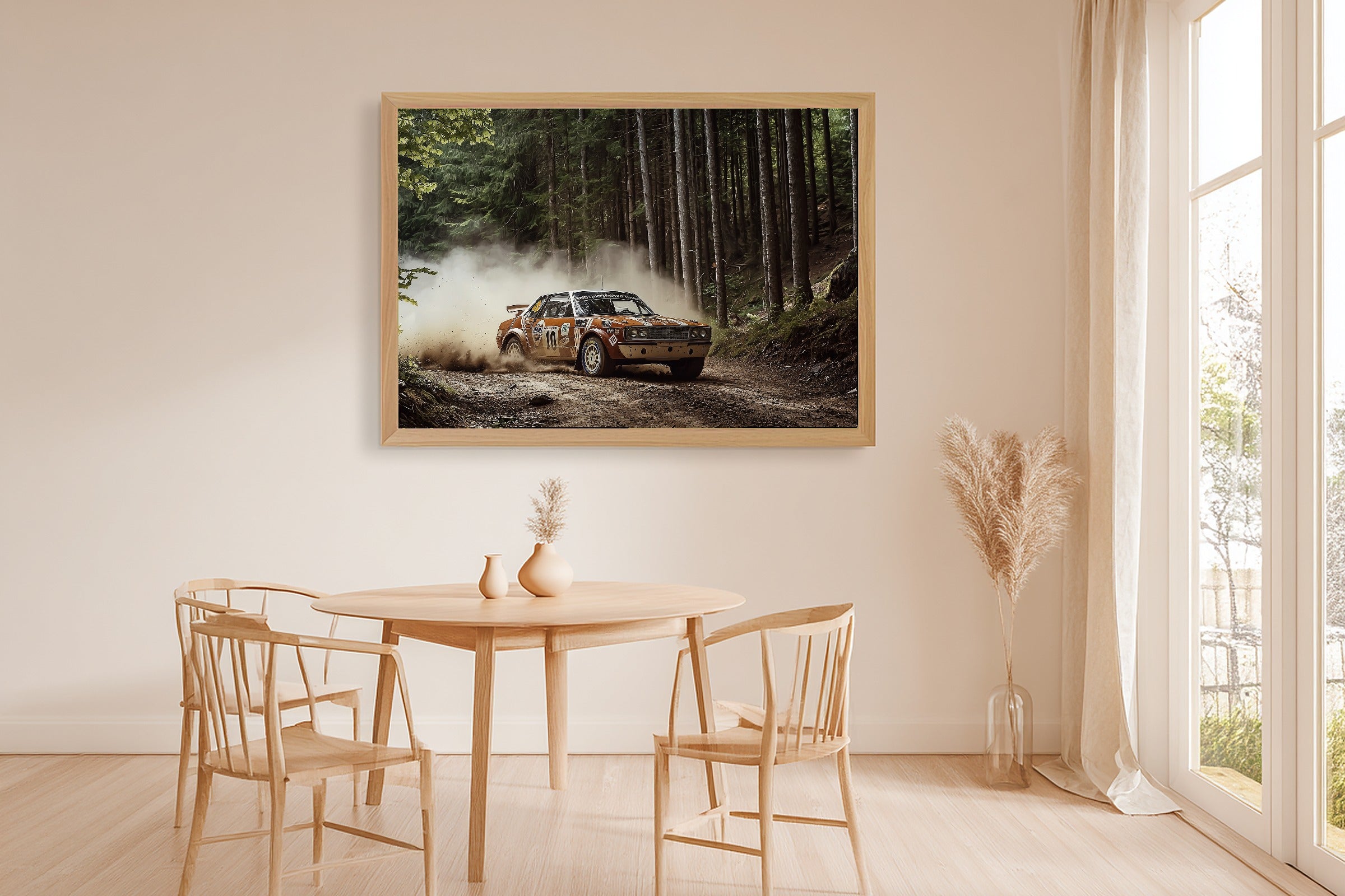 Dreamy Timeless Vintage Rally Car Painterly Canvas Wall Art — Quiet Print for the Living Room, A Gift the Art Lover in Your Life Will Adore — vintage-rally-car-painterly-dining-room-wall-art.jpg