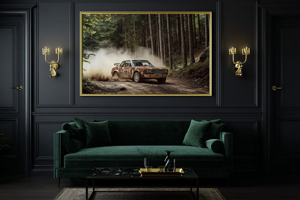 Dreamy Timeless Vintage Rally Car Painterly Canvas Wall Art — Quiet Print for the Living Room, A Gift the Art Lover in Your Life Will Adore — vintage-rally-car-painterly-office-wall-art.jpg