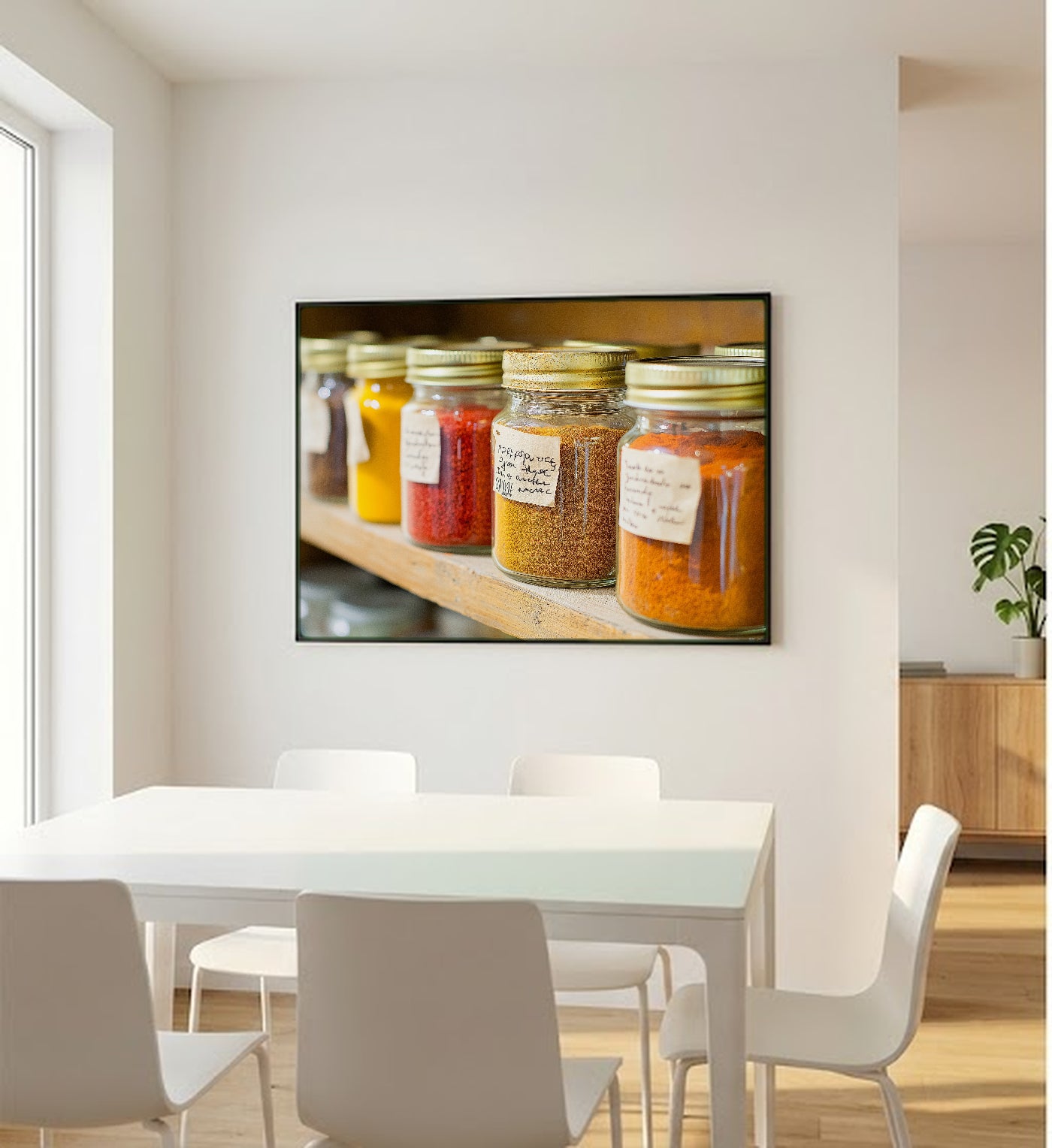 Vintage Spice Jar Canvas Wall Art | Apothecary Shelf Print, Kitchen Foodie Decor, Stretched Canvas — vintage-spice-jar-shelf-bedroom-wall-art.jpg