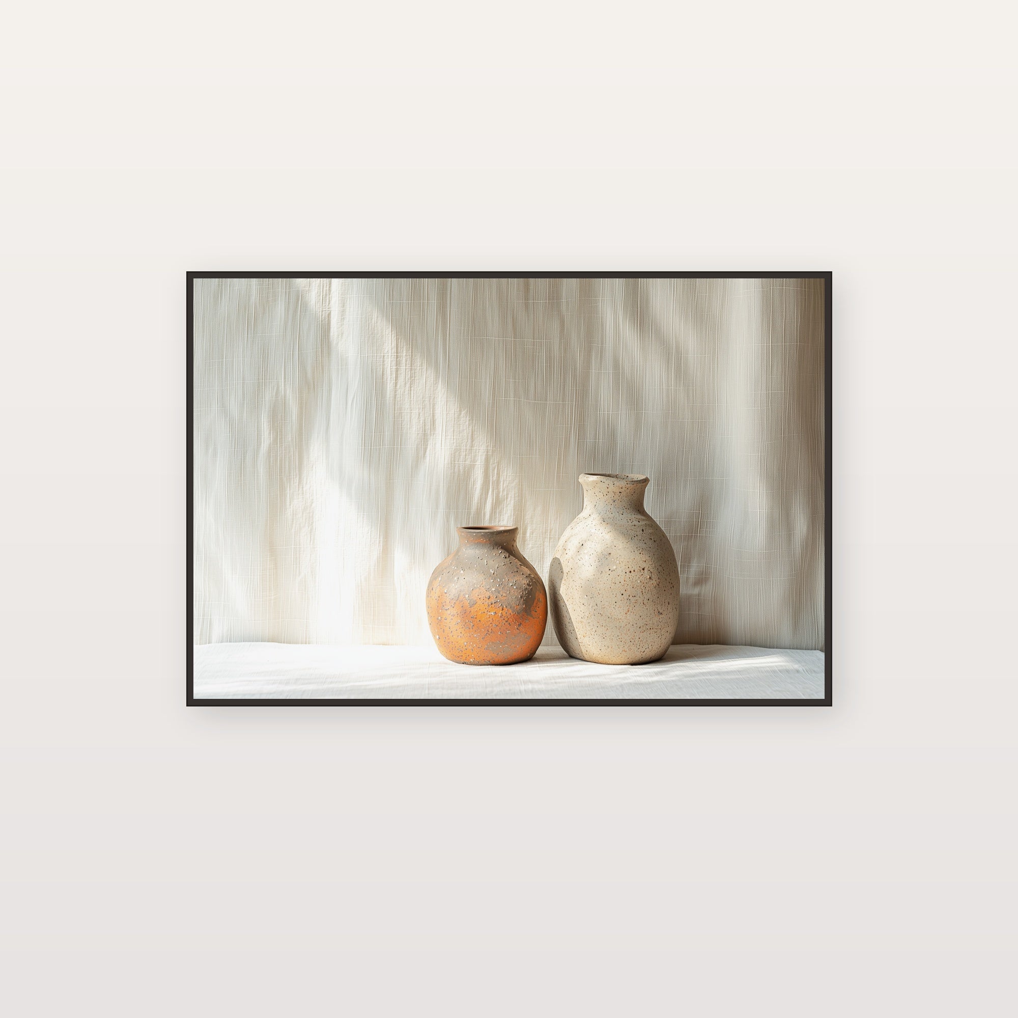 Wabi Sabi Ceramic Canvas Wall Art | Shelf Still Life Print, Japandi Decor, Stretched Canvas — wabi-sabi-ceramics-shelf-canvas-print.jpg