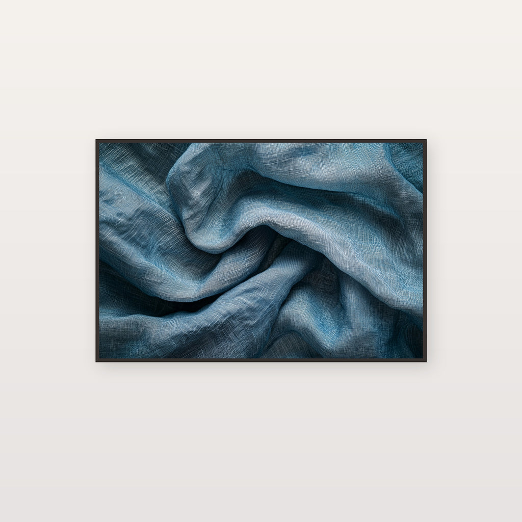Washed Linen Canvas Wall Art | Patina Blue Texture Print, Quiet Luxury Decor, Stretched Canvas — washed-linen-texture-canvas-print.jpg