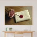 Wax Sealed Love Letter Rose Fine Art Canvas, Neutral Minimalist Seascape Gallery Print, Above-the-Beach House Decor — wax-sealed-love-letter-rose-canvas-print.jpg