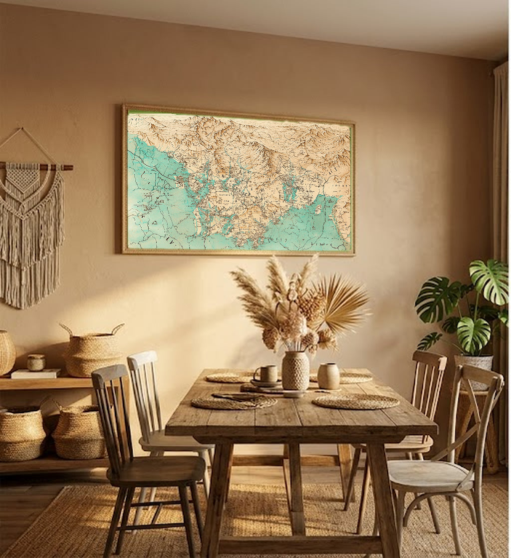 Whisky Scotland Canvas Wall Art | Region Map Print, Bar Decor, Stretched Canvas — whisky-scotland-regions-hallway-wall-art.jpg