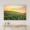 Wildflower Hillside Sunset Meadow Wall Art Canvas, Hazy Tidal Artwork Poster Print, Modern Coastal Living Room Art, Birthday Gift for Her — wildflower-hillside-sunset-meadow-canvas-print.jpg