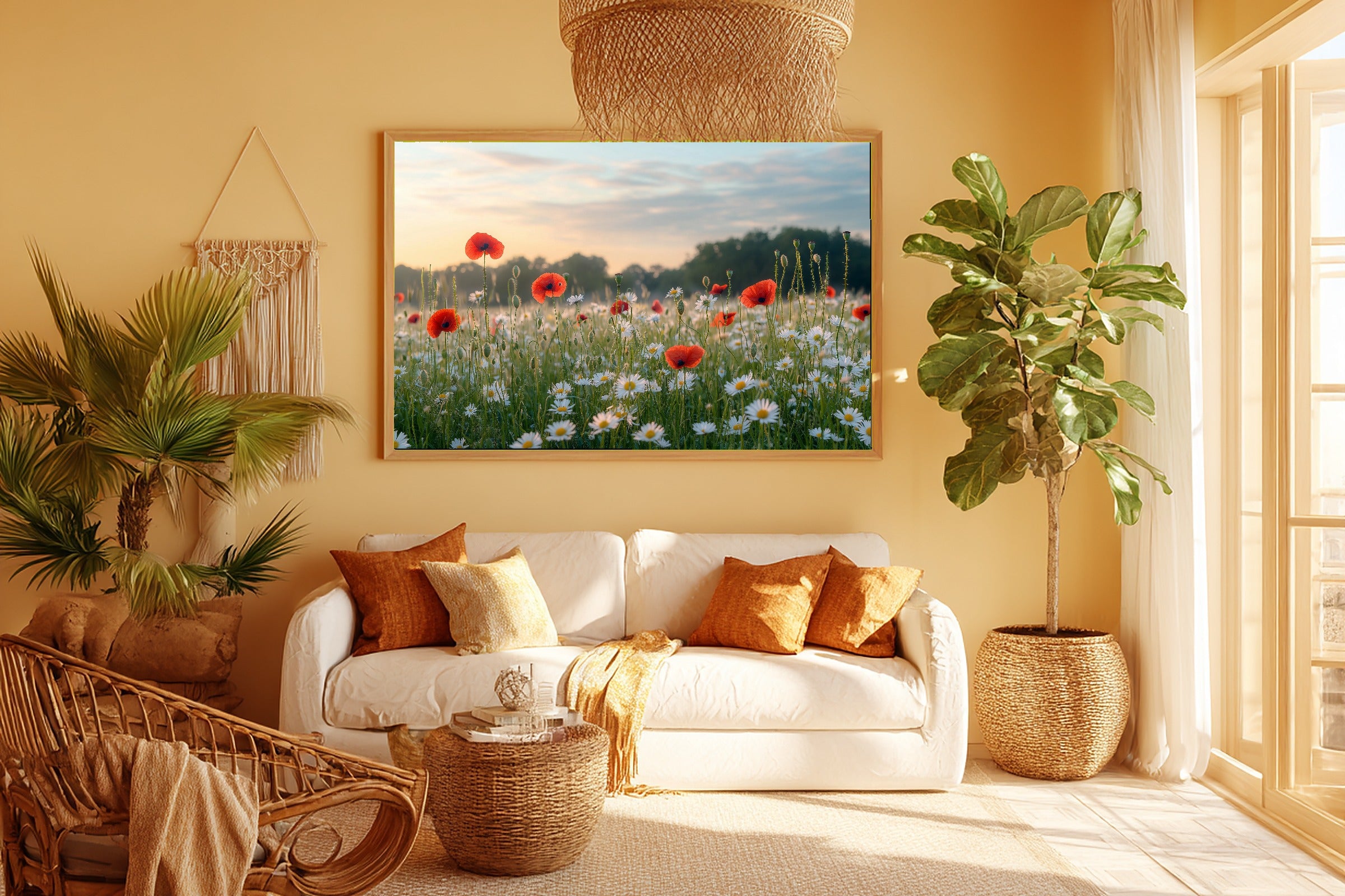 Gentle Floral Wildflower Meadow Summer Art Print — Peaceful Decor for the Reading Nook — wildflower-meadow-summer-room-5-wall-art.jpg