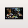 Witches Altar Canvas Wall Art | Candlelit Ritual Print, Dark Mystical Decor, Stretched Canvas — witches-altar-candle-canvas-print.jpg