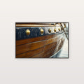 Wooden Sailboat Canvas Wall Art | Hull Detail Oil Print, Coastal Grandma Maritime Decor, Stretched Canvas — wooden-sailboat-hull-study-canvas-print.jpg
