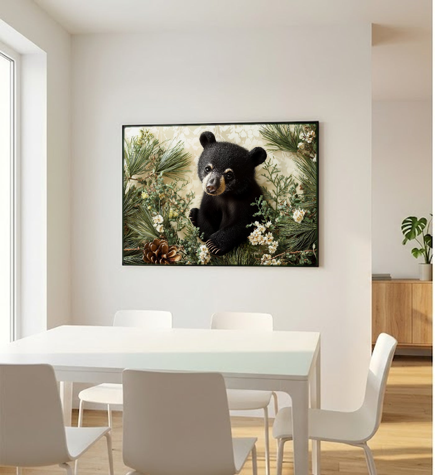 Woodland Bear Canvas Wall Art | Nursery Storybook Print, Kids Room Decor, Stretched Canvas — woodland-nursery-bear-bedroom-wall-art.jpg