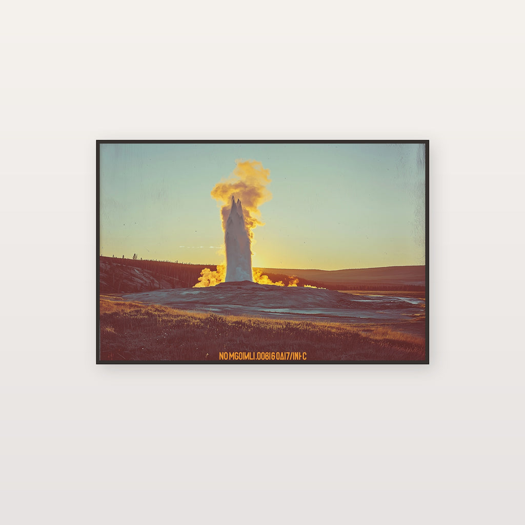 Yellowstone Canvas Wall Art | Retro National Park Travel Poster Print, 70s Earth Tone Decor, Stretched Canvas — yellowstone-retro-travel-poster-canvas-print.jpg