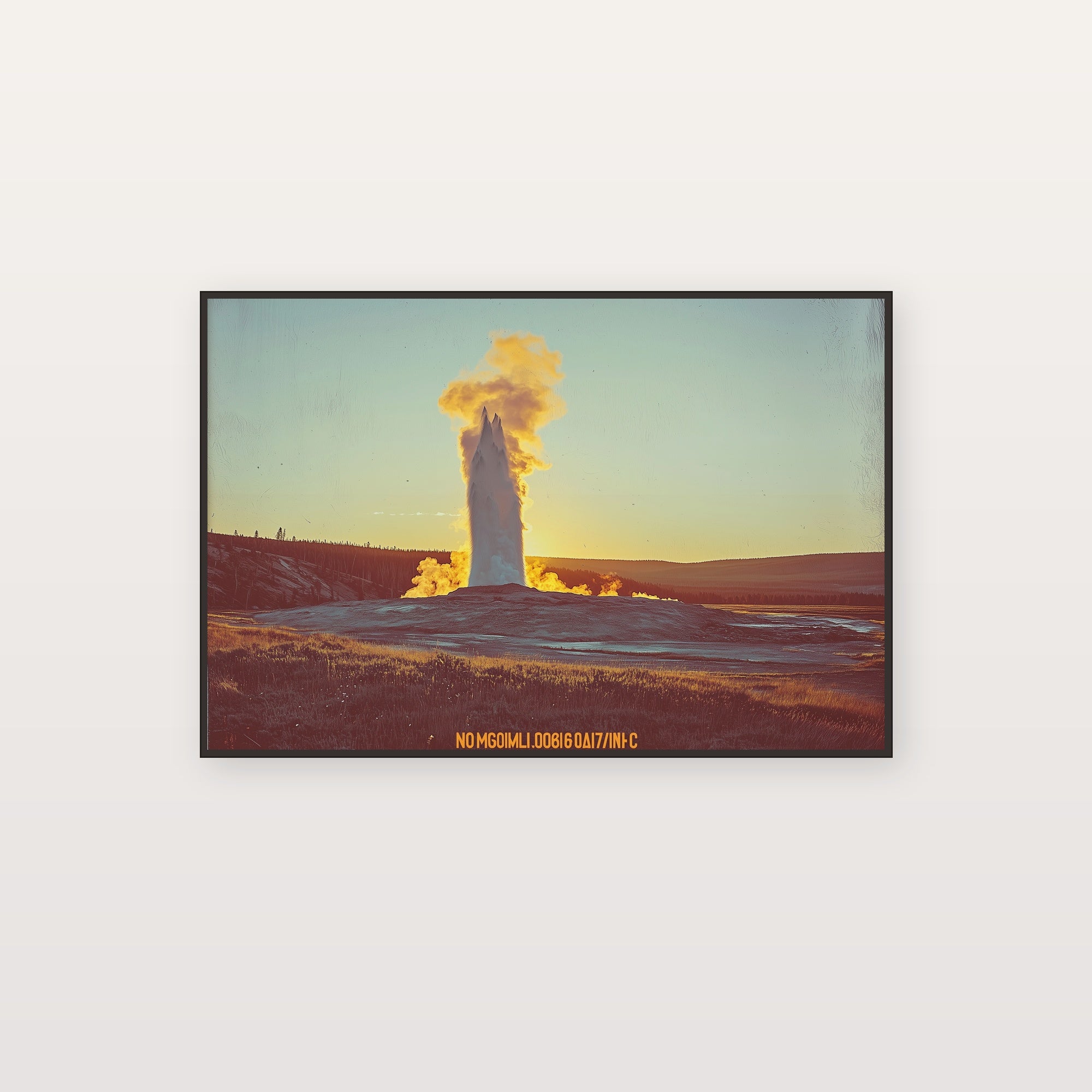 Yellowstone Canvas Wall Art | Retro National Park Travel Poster Print, 70s Earth Tone Decor, Stretched Canvas — yellowstone-retro-travel-poster-canvas-print.jpg