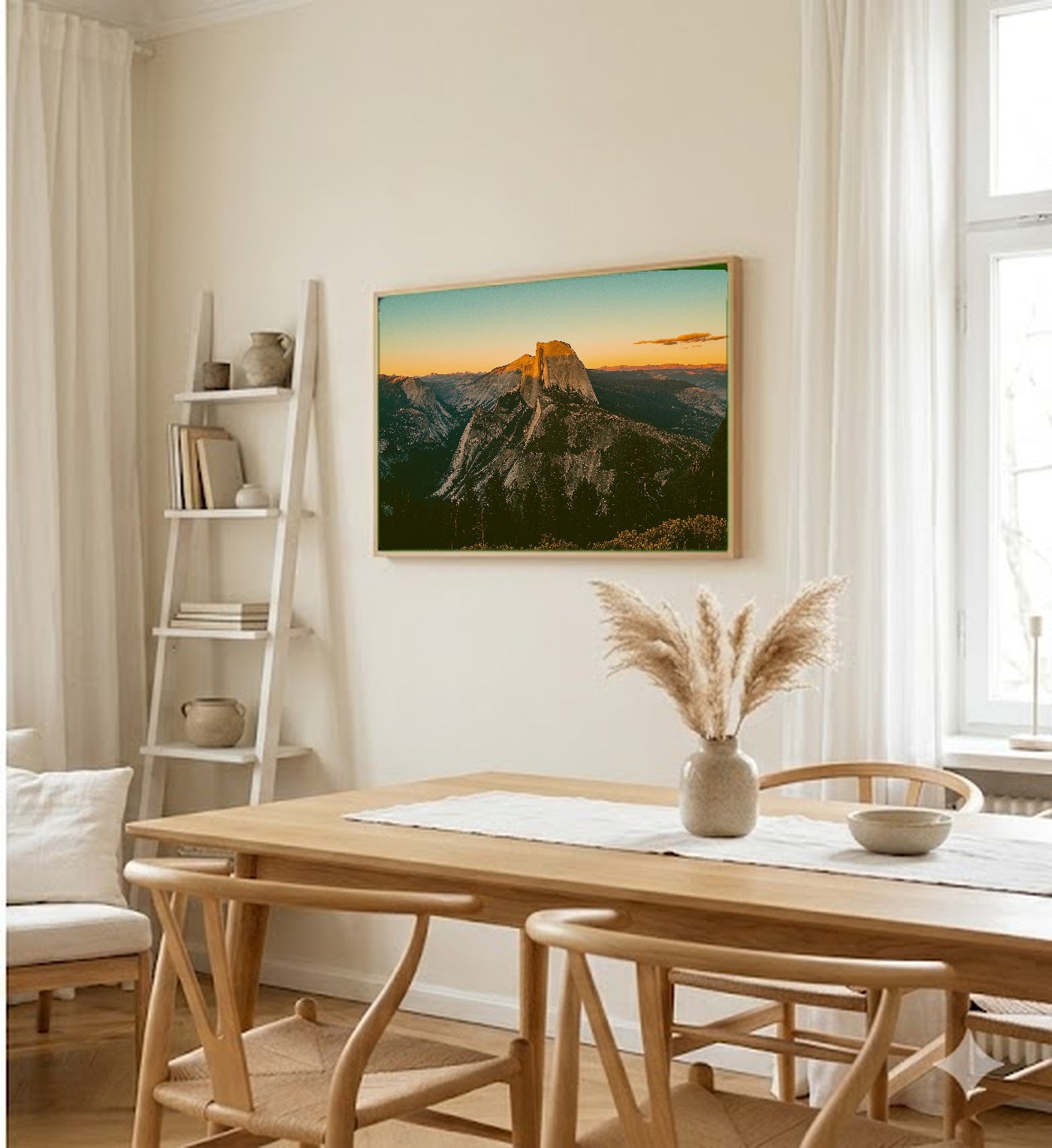Yosemite Canvas Wall Art | Retro National Park Travel Poster Print, Vintage WPA Decor, Stretched Canvas — yosemite-retro-travel-poster-dining-room-wall-art.jpg