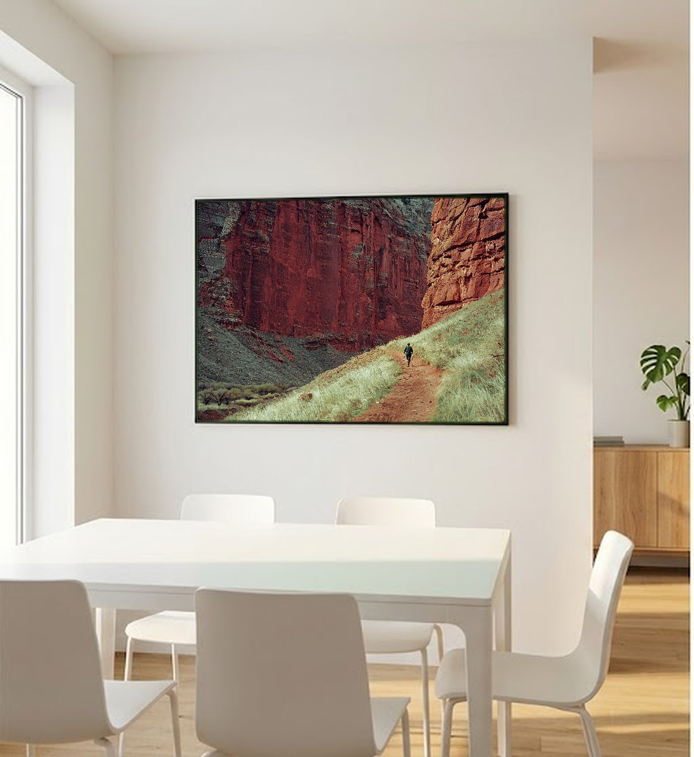 Zion Canvas Wall Art | Retro National Park Travel Poster Print, Vintage Americana Decor, Stretched Canvas — zion-canyon-retro-poster-bedroom-wall-art.jpg