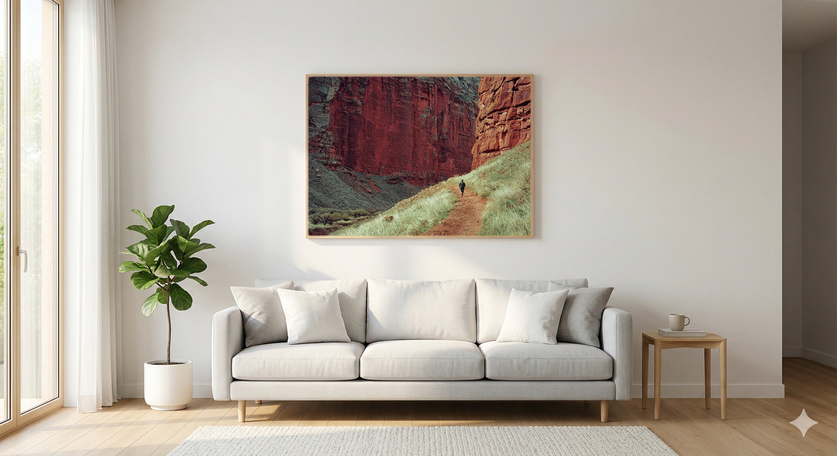 Zion Canvas Wall Art | Retro National Park Travel Poster Print, Vintage Americana Decor, Stretched Canvas — zion-canyon-retro-poster-living-room-wall-art.jpg
