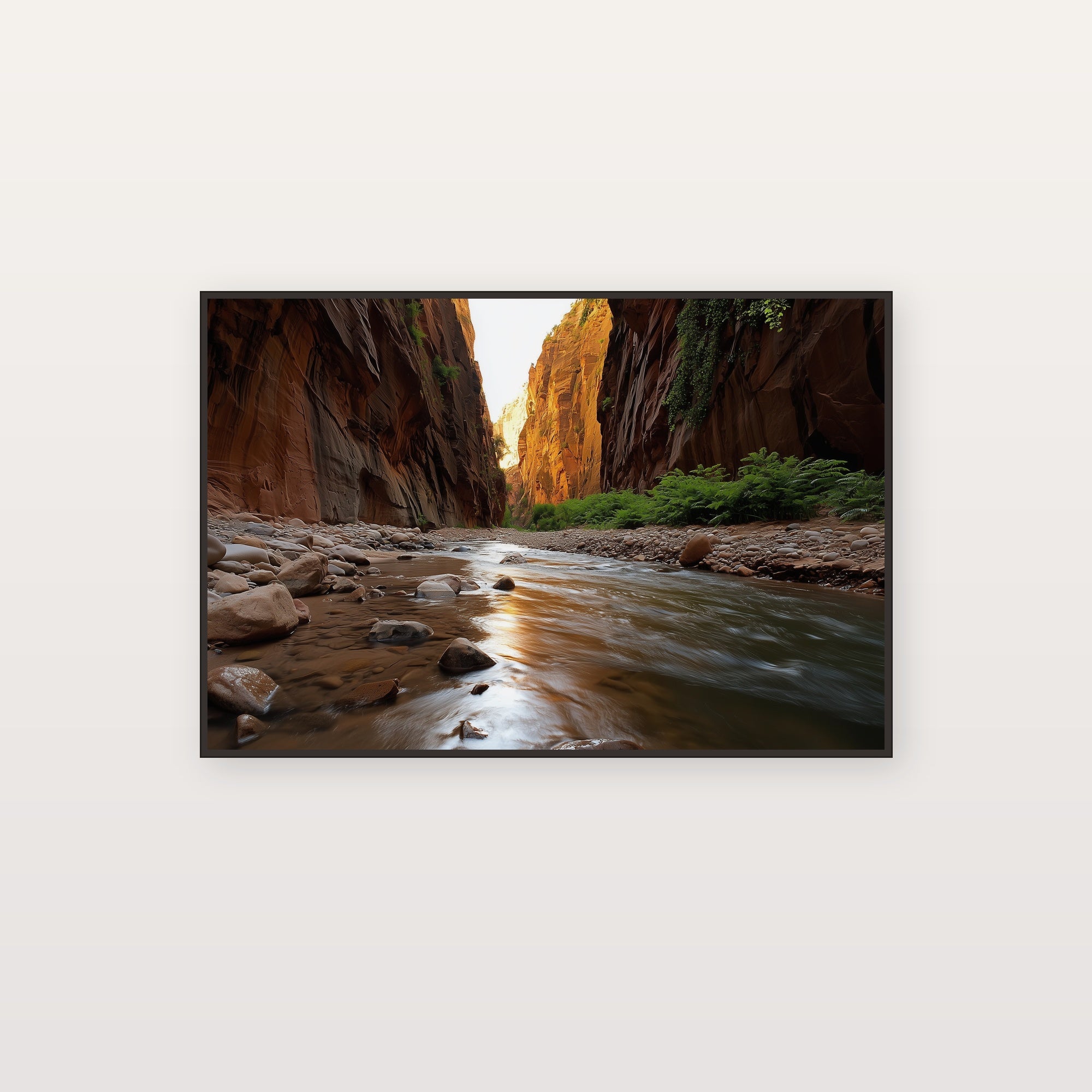 Zion Narrows Canvas Wall Art | Virgin River Print, Utah Canyon, Nature Decor, Stretched Canvas — zion-narrows-river-canvas-print.jpg