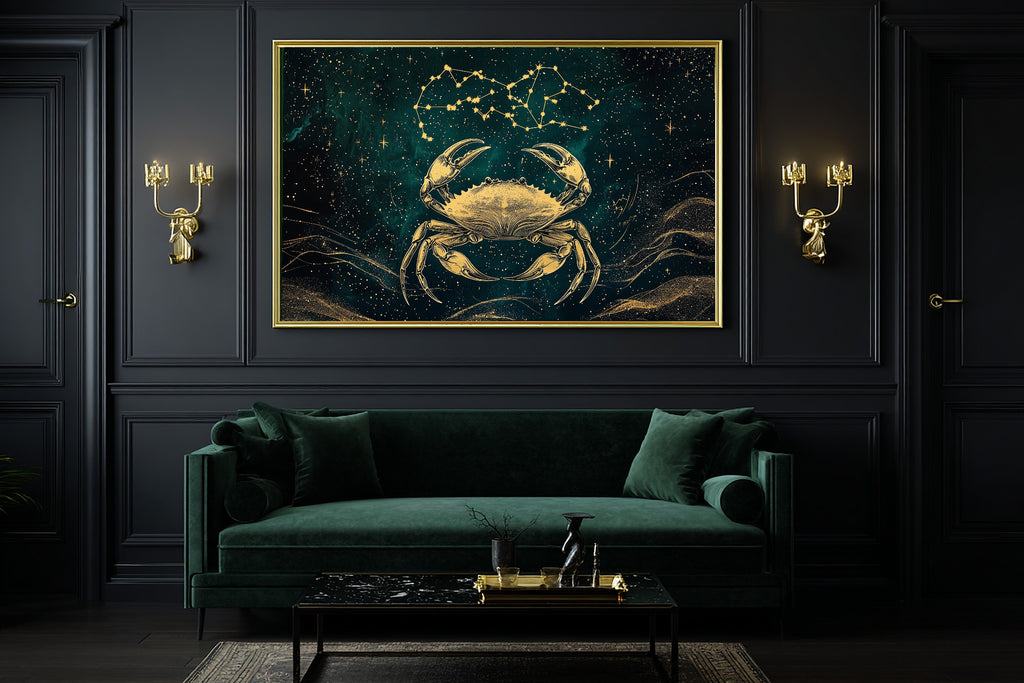 Hand-picked Zodiac Cancer Celestial Giclée Print — Cozy Dreamy Galaxy for the Bedroom, Ready-to-Hang Stargazer in Your Life Gift — zodiac-cancer-celestial-office-wall-art.jpg