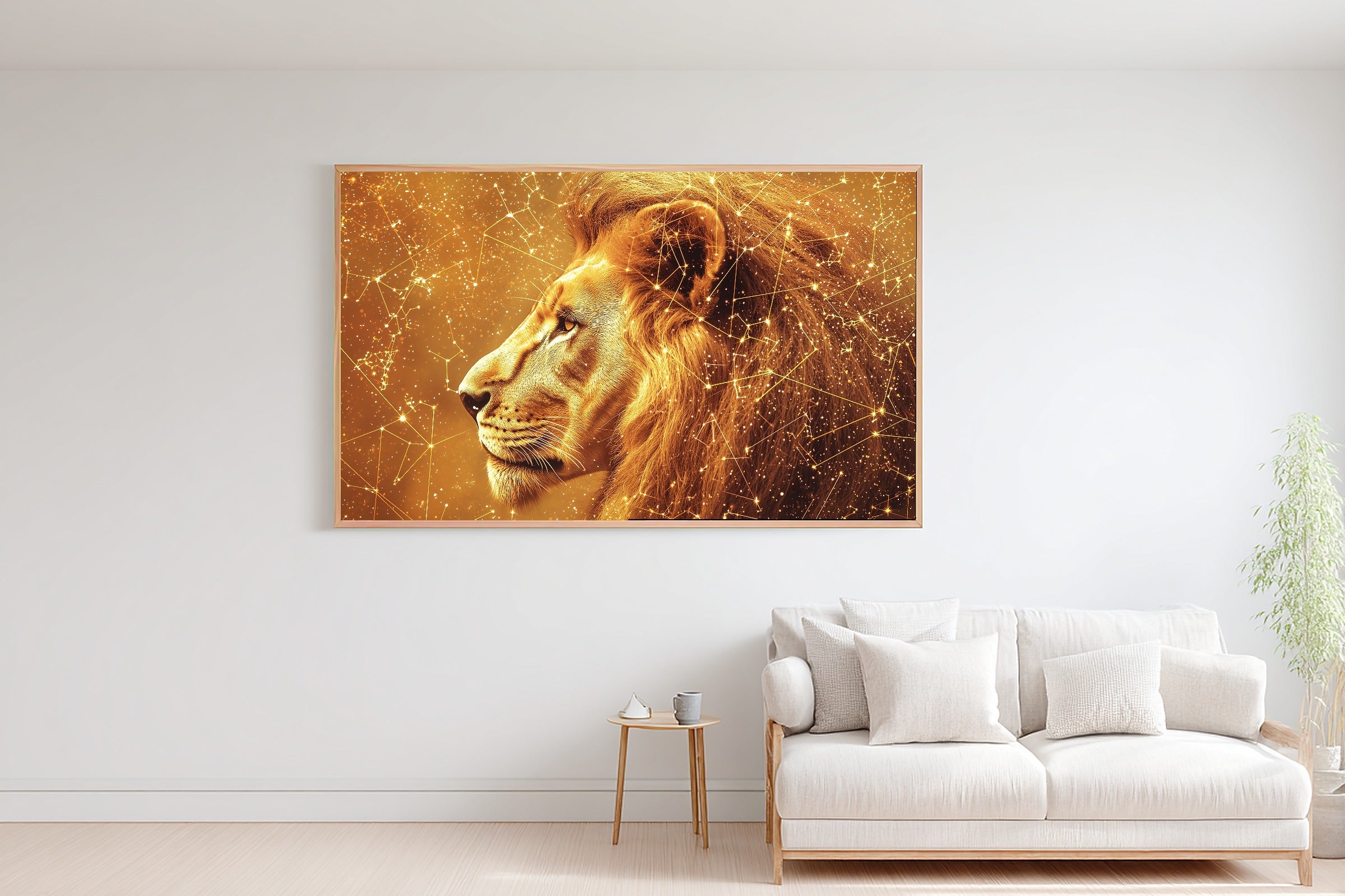 Warm Zodiac Leo Celestial — Cosmic Midnight Wall Art, Warm Bedroom Decor, Stretched Canvas, Ready to Hang — zodiac-leo-celestial-bedroom-wall-art.jpg