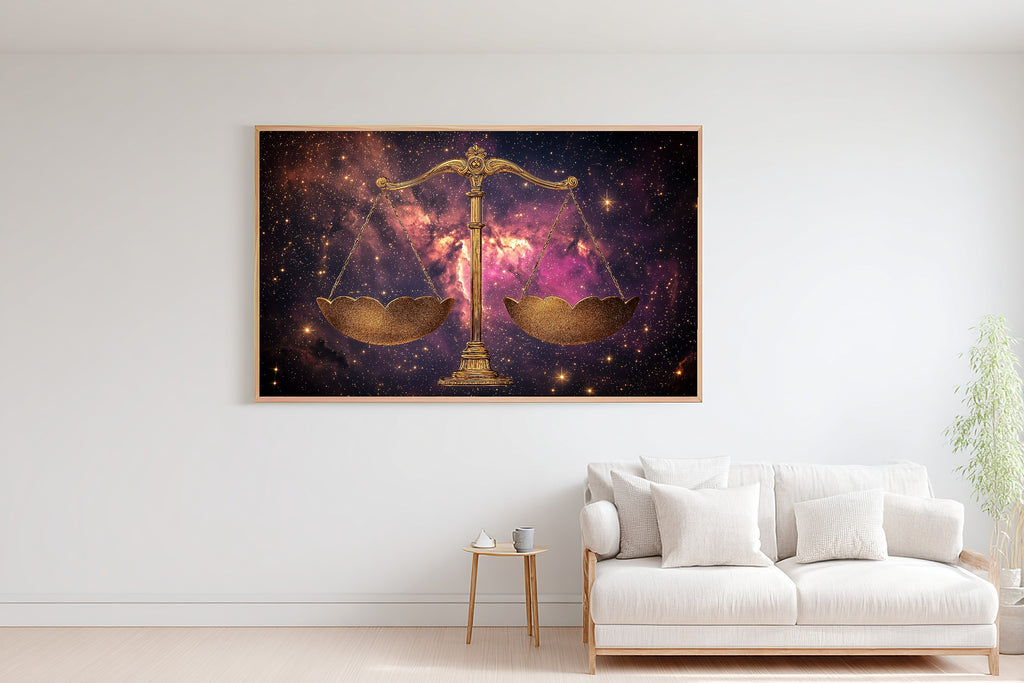 Dreamy Galaxy Zodiac Libra Celestial Art Print — Cozy Decor for the Bedroom, Stretched Canvas the Stargazer in Your Life Will Love — zodiac-libra-celestial-bedroom-wall-art.jpg
