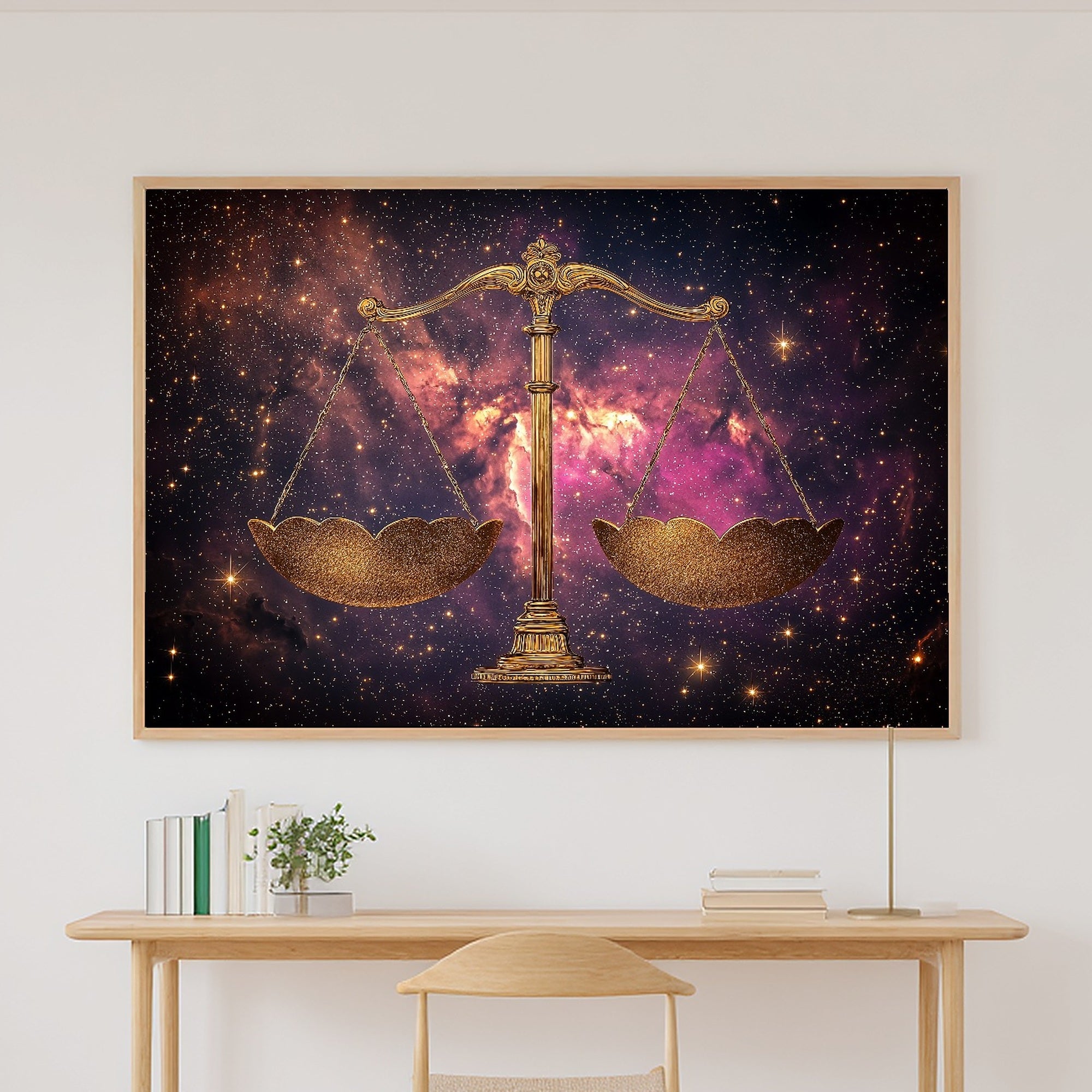 Dreamy Galaxy Zodiac Libra Celestial Art Print — Cozy Decor for the Bedroom, Stretched Canvas the Stargazer in Your Life Will Love — zodiac-libra-celestial-canvas-print.jpg