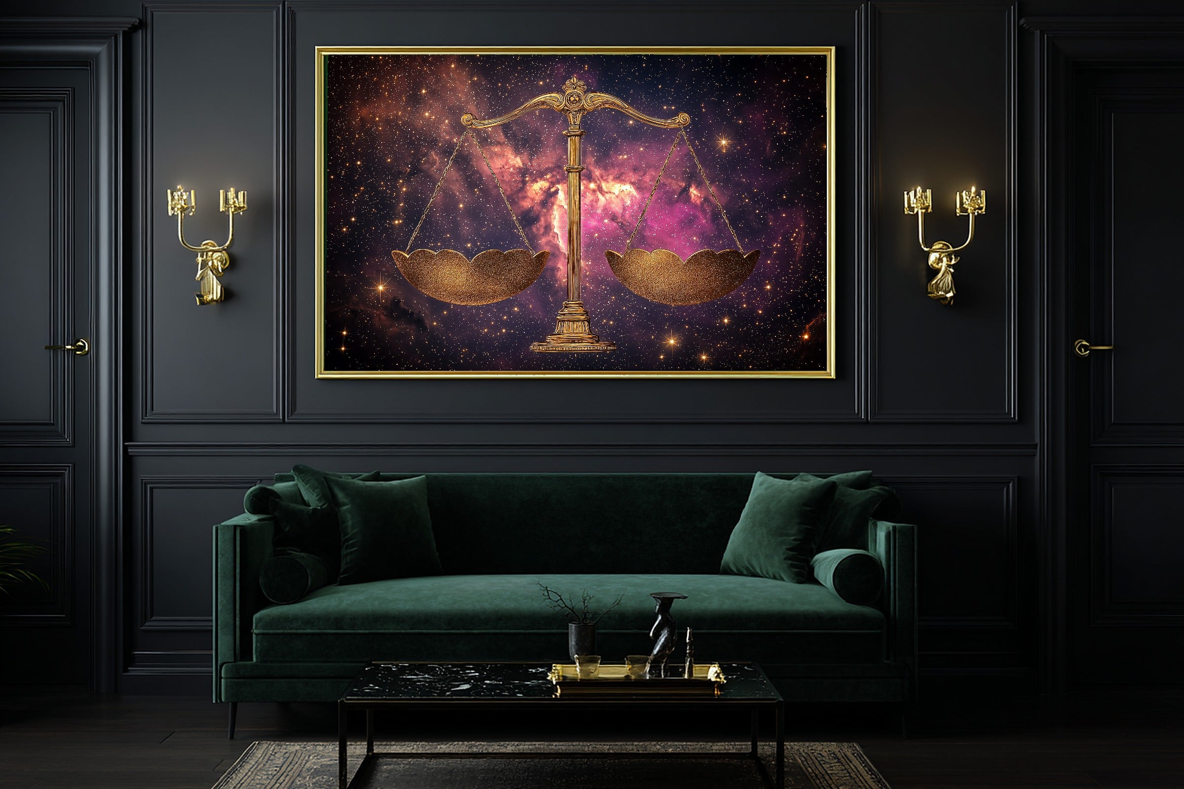 Dreamy Galaxy Zodiac Libra Celestial Art Print — Cozy Decor for the Bedroom, Stretched Canvas the Stargazer in Your Life Will Love — zodiac-libra-celestial-office-wall-art.jpg
