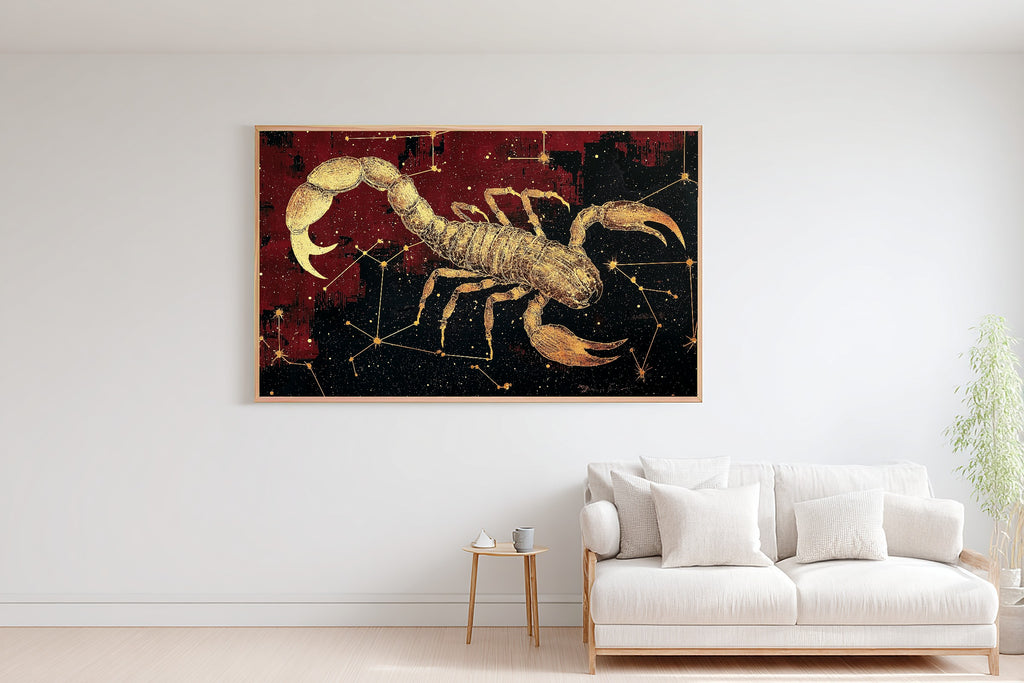 Zodiac Scorpio Celestial Dreamy Galaxy Wall Art — Heartfelt Print for the Bedroom, Stretched Canvas Gift for the Stargazer in Your Life — zodiac-scorpio-celestial-bedroom-wall-art.jpg