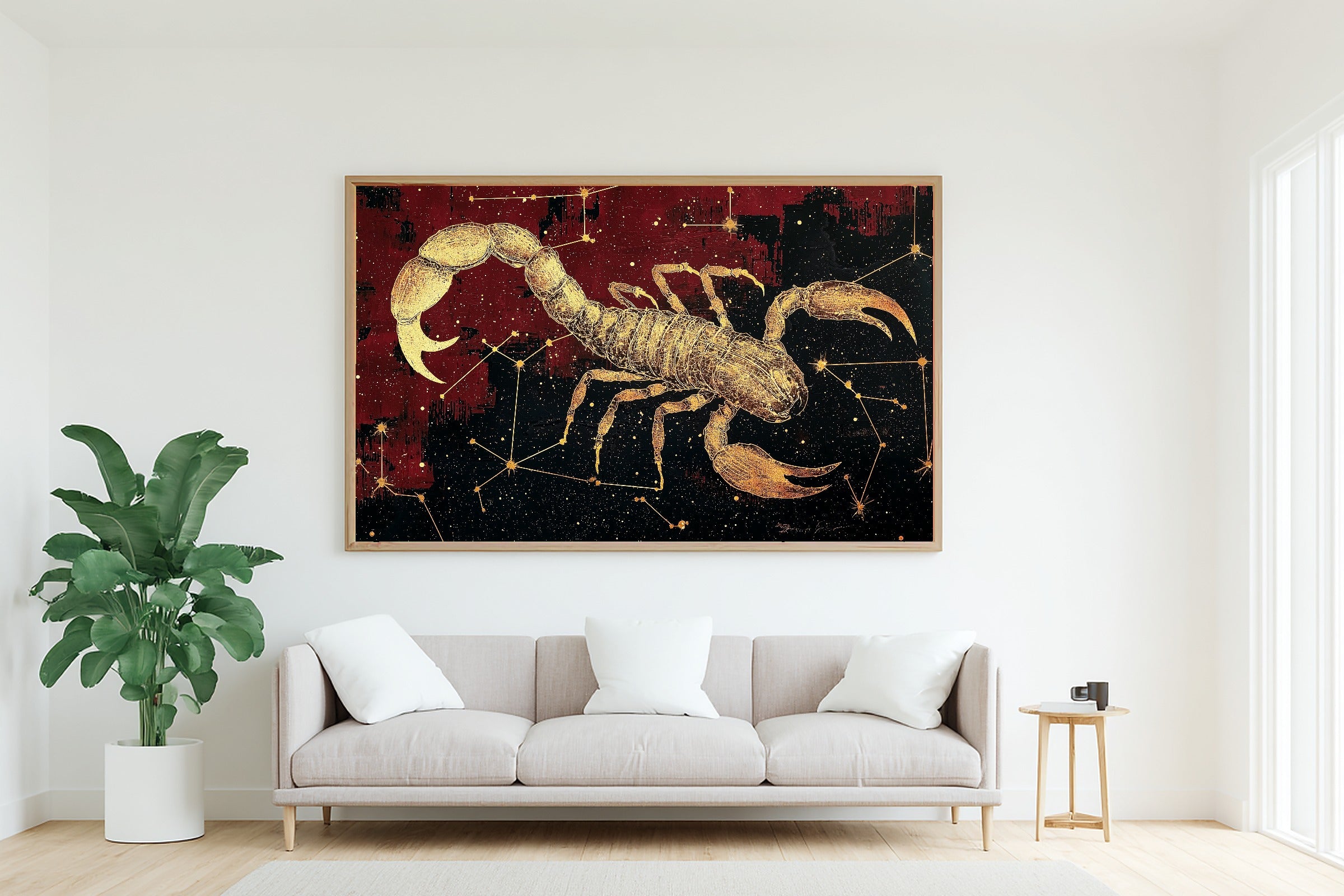 Zodiac Scorpio Celestial Dreamy Galaxy Wall Art — Heartfelt Print for the Bedroom, Stretched Canvas Gift for the Stargazer in Your Life — zodiac-scorpio-celestial-living-room-wall-art.jpg