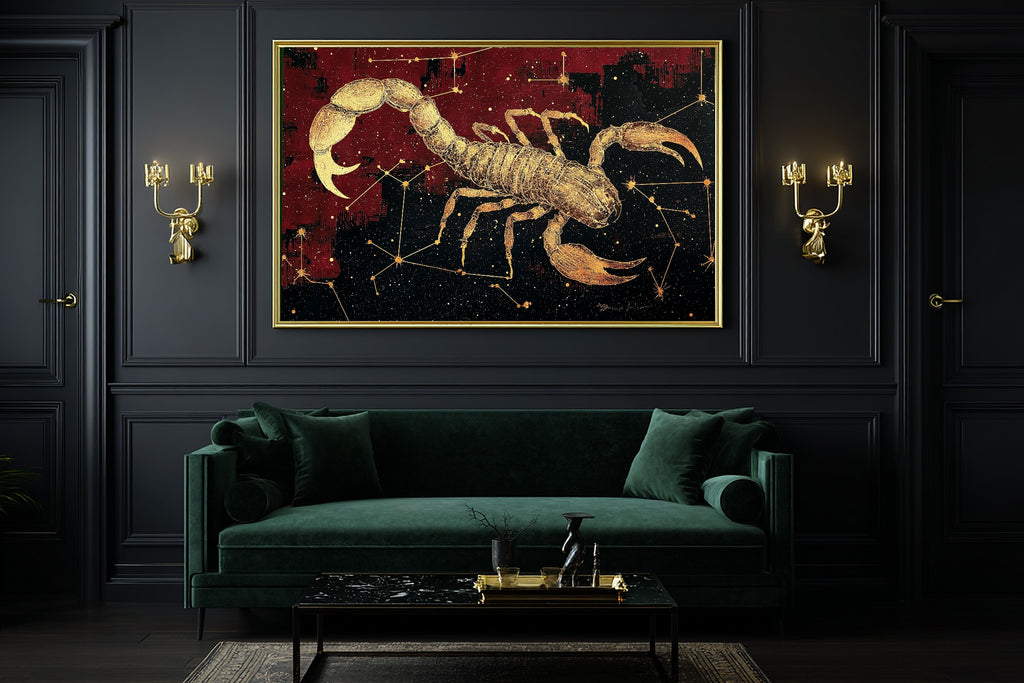Zodiac Scorpio Celestial Dreamy Galaxy Wall Art — Heartfelt Print for the Bedroom, Stretched Canvas Gift for the Stargazer in Your Life — zodiac-scorpio-celestial-office-wall-art.jpg