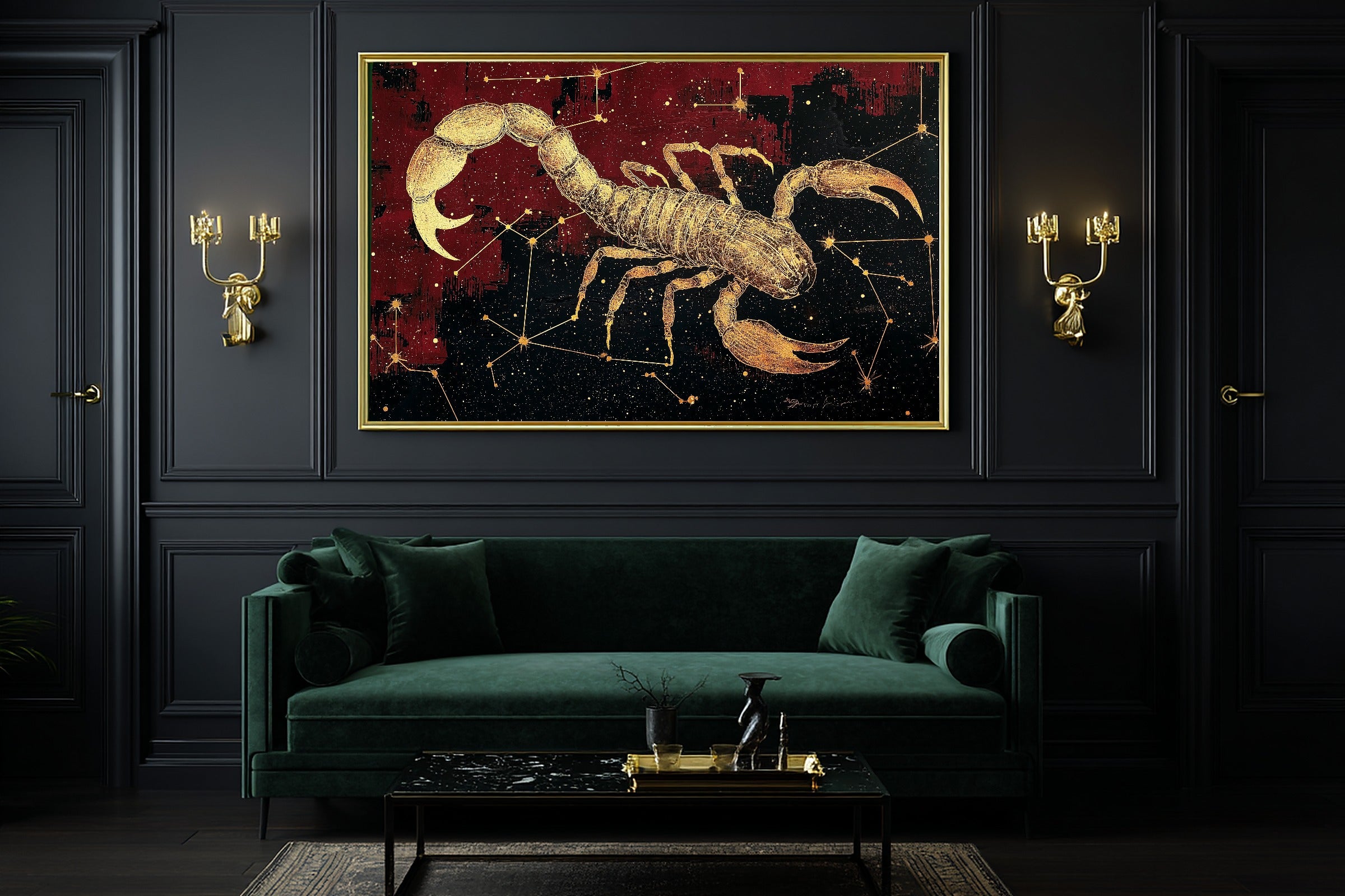Zodiac Scorpio Celestial Dreamy Galaxy Wall Art — Heartfelt Print for the Bedroom, Stretched Canvas Gift for the Stargazer in Your Life — zodiac-scorpio-celestial-office-wall-art.jpg