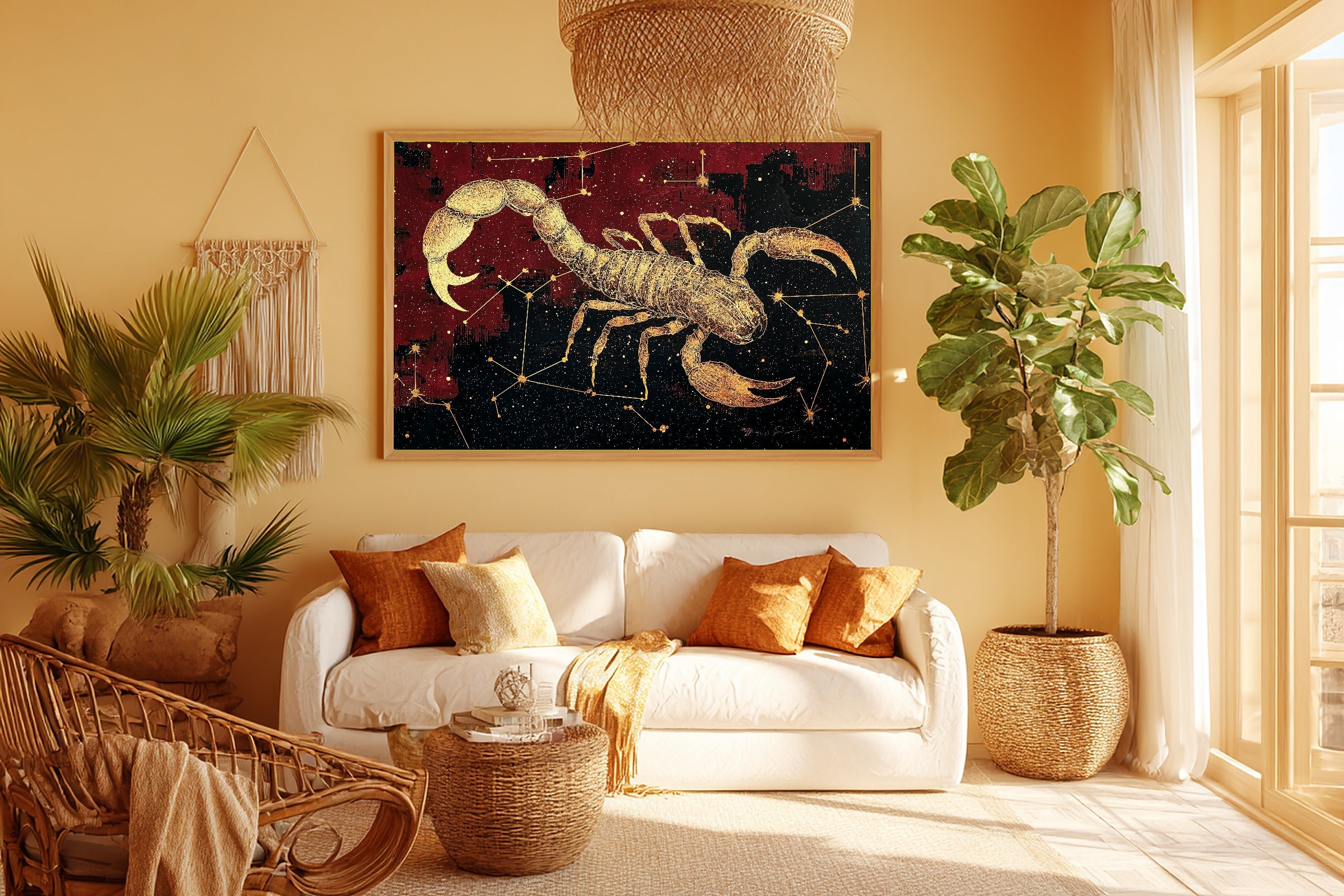 Zodiac Scorpio Celestial Dreamy Galaxy Wall Art — Heartfelt Print for the Bedroom, Stretched Canvas Gift for the Stargazer in Your Life — zodiac-scorpio-celestial-room-5-wall-art.jpg