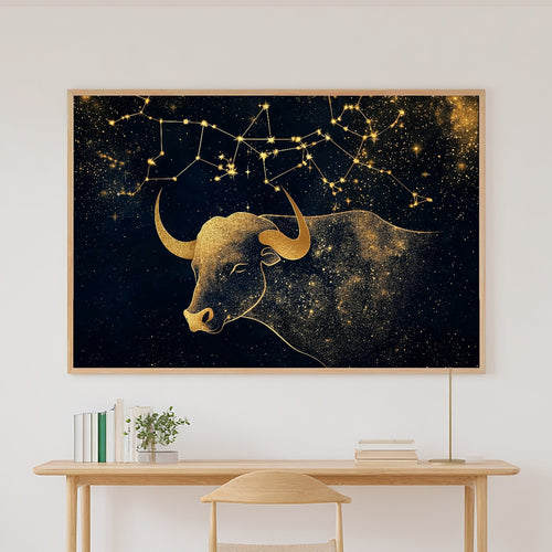 A Dreamy Zodiac Taurus Celestial Starlit Print — Heartfelt Wall Art for the Bedroom, Giclée on Canvas — zodiac-taurus-celestial-canvas-print.jpg