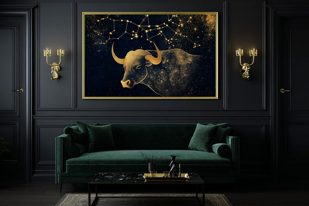 A Dreamy Zodiac Taurus Celestial Starlit Print — Heartfelt Wall Art for the Bedroom, Giclée on Canvas — zodiac-taurus-celestial-office-wall-art.jpg