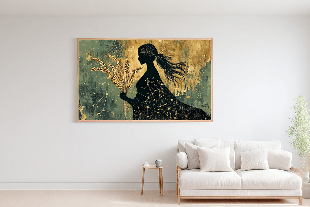 Zodiac Virgo Celestial Print on Stretched Canvas — Heartfelt Starlit for the Bedroom, Gift for the Stargazer in Your Life — zodiac-virgo-celestial-bedroom-wall-art.jpg