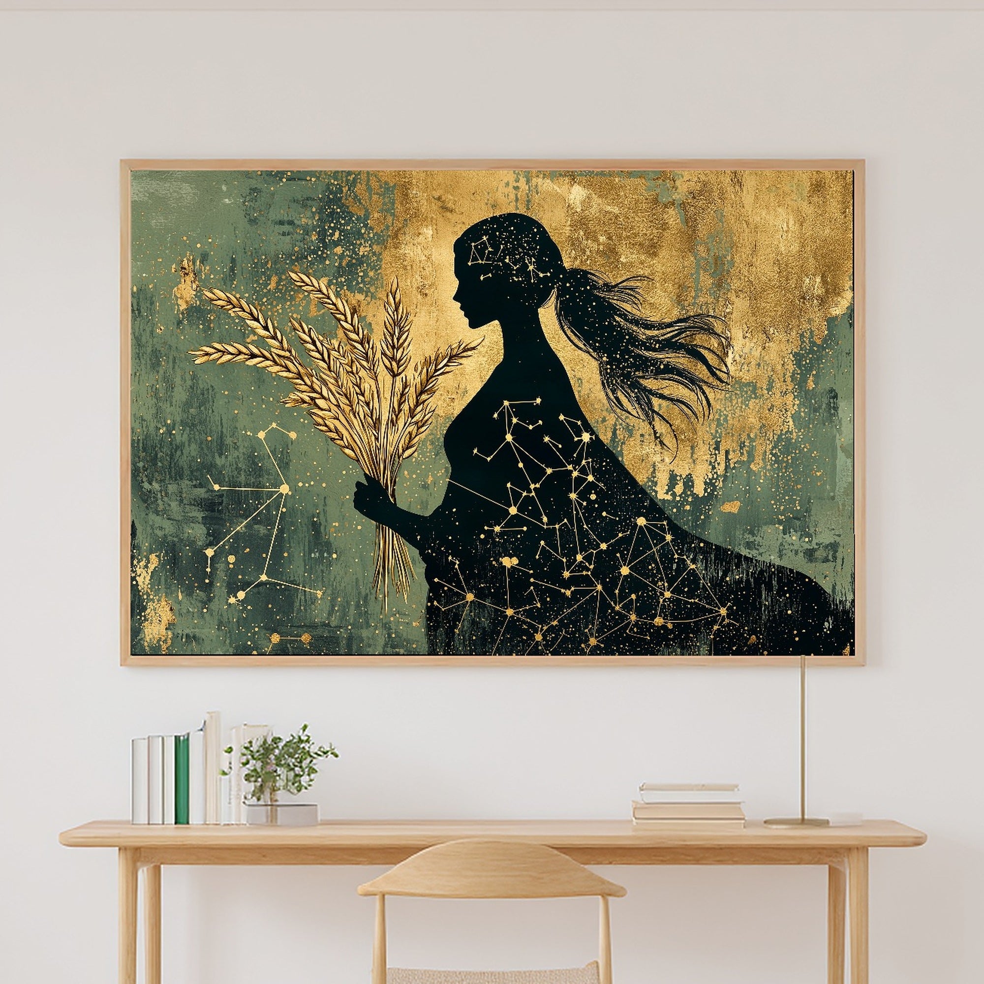 Zodiac Virgo Celestial Print on Stretched Canvas — Heartfelt Starlit for the Bedroom, Gift for the Stargazer in Your Life — zodiac-virgo-celestial-canvas-print.jpg